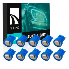Комплект світлодіодних ламп Napo LED T10-5050-1smd T10 W5W 10 шт Синій (2458871661) Київ