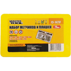 Набір мітчиків та плашок MASTERTOOL 20 ел. М3х0.5 мм/М4х0.7 мм/М5х0.8 мм/М6х1.0 мм/М7х1.0 мм/М8х1.25 мм/М9х1.25 мм/М10х1.5 мм/М12х1.75 мм 15-1420 Ворожба