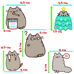 Комплект 2Life М'яка іграшка Pusheen cat 12х15 см та Набір 5 шт багаторазових наклейок v-12320 Мукачево