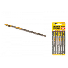 Пильне полотно для лобзика по дереву 5 шт чистий прямий різ 6TPI L 132 мм T301DL MASTERTOOL GM (14-2821) Львов