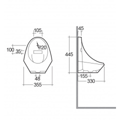 Пісуар RAK Ceramics Jazira Urinal Bowl RAK0056 Білий (2107555831) Київ