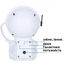 Проектор-нічник Lesko HR-F2 White Астронавт із гітарою 12,5х7,6 см 13059-83040 Київ