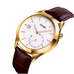 Чоловічий кварцовий годинник Skmei 1581 Prestige коричневий Київ