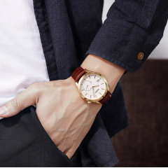 Чоловічий кварцовий годинник Skmei 1581 Prestige коричневий Київ