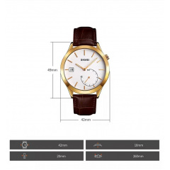 Чоловічий кварцовий годинник Skmei 1581 Prestige коричневий Київ