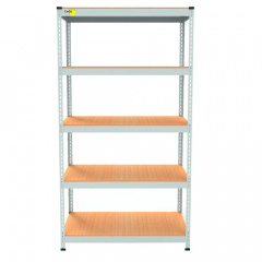 Металевий стелаж Emby Light Series 1800х900x300 мм 5 полиць ДСП до 100 кг Білий Хмельник