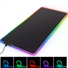 Килимок для ігрової миші та клавіатури з підсвічуванням Feel Fit RGB 80x30 см Чорний (21121) Володарськ-Волинський