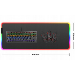 Килимок для ігрової миші та клавіатури з підсвічуванням Feel Fit RGB 80x30 см Чорний (21121) Володарськ-Волинський
