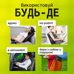 Масажна роликова подушка Brillix PMP-8029 Чорний (PMP-8029) Костопіль