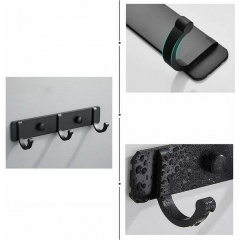 Вішалка настінна універсальна Boer з 3 гачками 18,5 см Black (H051344) Запоріжжя