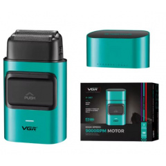 Електробритва-шейвер для бороди та обличчя VGR V-307 металевий корпус Зелений (2104618580) Калуш