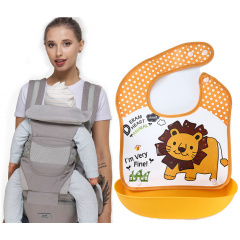 Хипсит эрго-рюкзак кенгуру переноска слюнявчик-трансформер Baby Carrier 20 кг 6 в 1 Серый (vol-9901) Киев