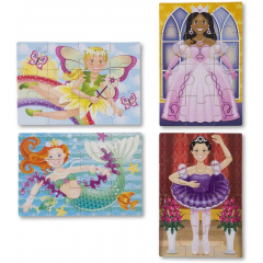Дерев'яний пазл 4 в 1 Melissa&Doug "Казкові друзі" 12х4 елементів 15х20 см MD9520 Хмельник