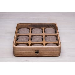 Органайзер на 9 секцій для наручних годинників ecoWalnut 7х26.5х26.5 см Київ