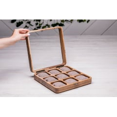 Органайзер на 9 секцій для наручних годинників ecoWalnut 7х26.5х26.5 см Київ