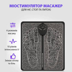 Масажний килимок для ступнів Inspire 31х30 см Чорний (BISD-066F) Якимівка