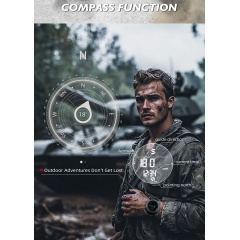 Наручний годинник чоловічий North Edge Tank3 5BAR з компасом Чорний (3458) Коломыя