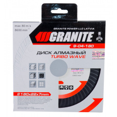 Диск алмазний GRANITE TURBO WAVE 180 мм 9-04-180 Сумы