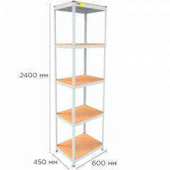 Металевий стелаж Emby Light Series 2400х600x450 мм 5 полиць ДСП до 100 кг Київ