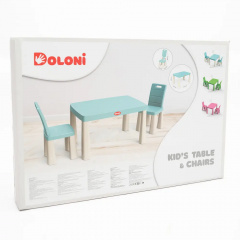 Комплект стіл та два стільці Doloni Бірюзовий (2269752342) Черноморск