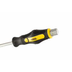Викрутка ударна шліцева магнітна MASTERTOOL GM EXTERNAL HEX SL8х150 мм ручка з покриттям TPR (49-6815) Дзензелівка