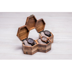 Дерев'яний органайзер для наручних годинників ecoWalnut 7.3х27.1х14.1 см Львів