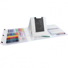 Дитячий набір творчості для малювання RIAS 98 предметів з мольбертом White (3_04694) Фастів