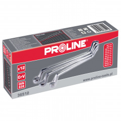 Набір гайкових накидних вигнутих ключів Proline 36512 CrV 12 шт 6х7-30х32 мм Хмельницкий