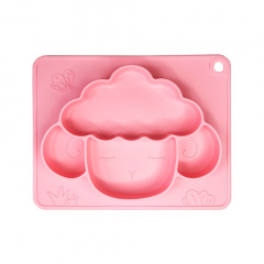 Силіконова тарілка-килимок "Баранчик" Mega Zayka MGZ-0125 (Pink) 18х23 см Королёво