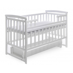 Ліжечко дерев'яне без шухляди Наталка Трансформер 120 х 60 см White (149618) Славута