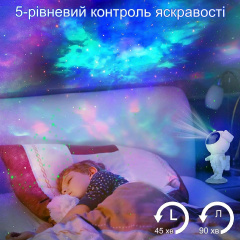 Проектор зоряного неба з пультом та таймером Astro Астронавт Білий (411302109) Стрый