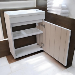 Пластикова підвісна тумба The MIX Атлант mini з умивальником Linnea 50х60х25 см Білий Гуляйполе