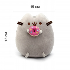 Комплект М'яка іграшка кіт з пончиком VOLRO Pusheen cat та Антистрес іграшка Mokuru (vol-727) Ізюм