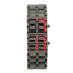 Годинник-браслет Led Watch Iron Samurai, Чорний з червоними світлодіодами ( IBW012BR ) Київ