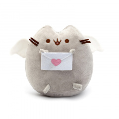 Набір М'яка іграшка Pusheen cat з листом Gray і дитячий силіконовий браслет від комарів (vol-1089) Червоноград