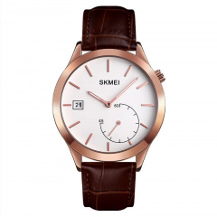 Чоловічий кварцовий годинник Skmei 1581 Prestige коричневий Біла Церква