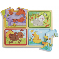 Дерев'яні пазли 4 в 1 "Грайливі друзі" Melissa & Doug 4 пазли по 4 елементи MD31364 Косів