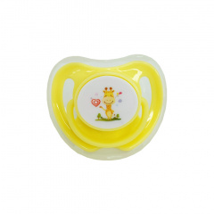 Пустушка силіконова кругла Mega Zayka MGZ-0516(Yellow) з ковпачком Павлоград