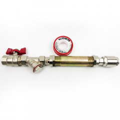 Комплект підключення лічильника Koer SET2 нікель 1/2" (вставка 110мм+НГ) Оріхів