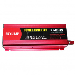 Перетворювач напруги інвертор Eryuan 2600W LCD DC/AC 12V-220V з чистою синусоїдою та вольтметром Red Купянск