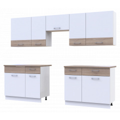 Кухня Лея Doros 2.6 м Білий/Дуб сонома ДСП 260х60х250 (81000009) Гуляйполе
