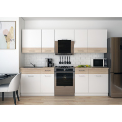 Кухня Лея Doros 2.6 м Білий/Дуб сонома ДСП 260х60х250 (81000009) Гуляйполе