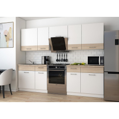 Кухня Лея Doros 2.6 м Білий/Дуб сонома ДСП 260х60х250 (81000009) Гуляйполе