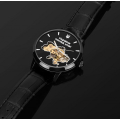 Наручний годинник чоловічий BESTA Skeleton UA Black Чорний (3121) Березне
