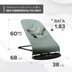 Шезлонг-гойдалка BABY Balance Soft SBT Group Бірюзовий (BBS-01-00) Чернігів