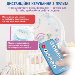 Дитячий мобіль для немовлят на ліжечко з проектором A1 Рожевий Гуляйполе