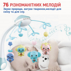Дитячий мобіль для немовлят на ліжечко з проектором A1 Рожевий Гуляйполе