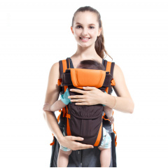 Сумка-кенгуру SUNROZ BP-14 Baby Carrier рюкзак для перенесення дитини Чорно-Помаранчевий (SUN0978) Балаклія