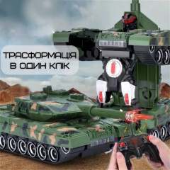 Іграшка робот трансформер на радіоуправлінні Combuy зі Світлом та Звуком на Акумуляторі Зелений (597) Бердичів
