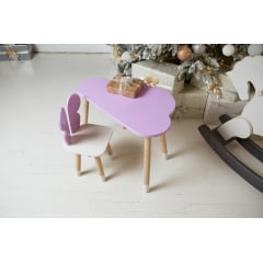 Столик дитячий та стільчик No Brand Хмарка Метелик 46х70х40 см Фіолетовий (2031760011) Ивано-Франковск
